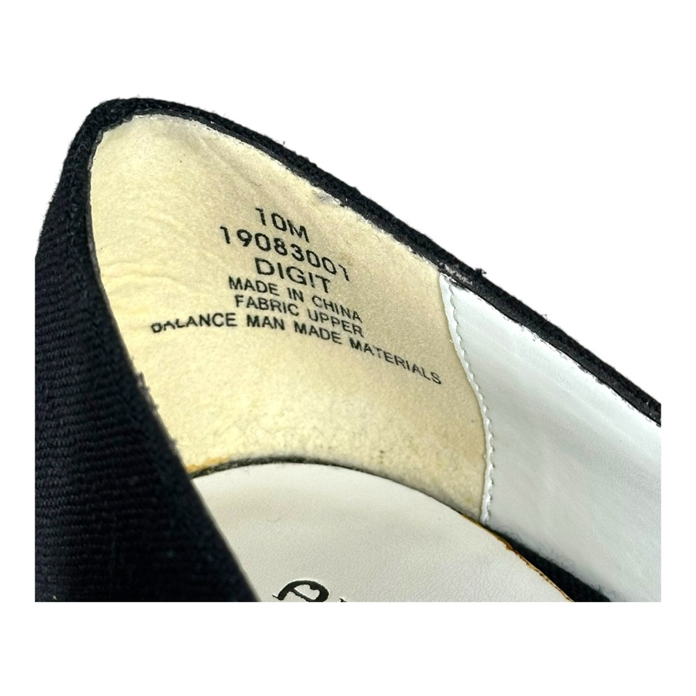 Etienne Aigner Women’s 10 Black Linen Wedge Peep Toe Heels Digit Casual Y2K VTG - Picture 6 of 12